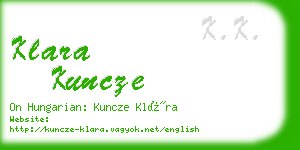 klara kuncze business card